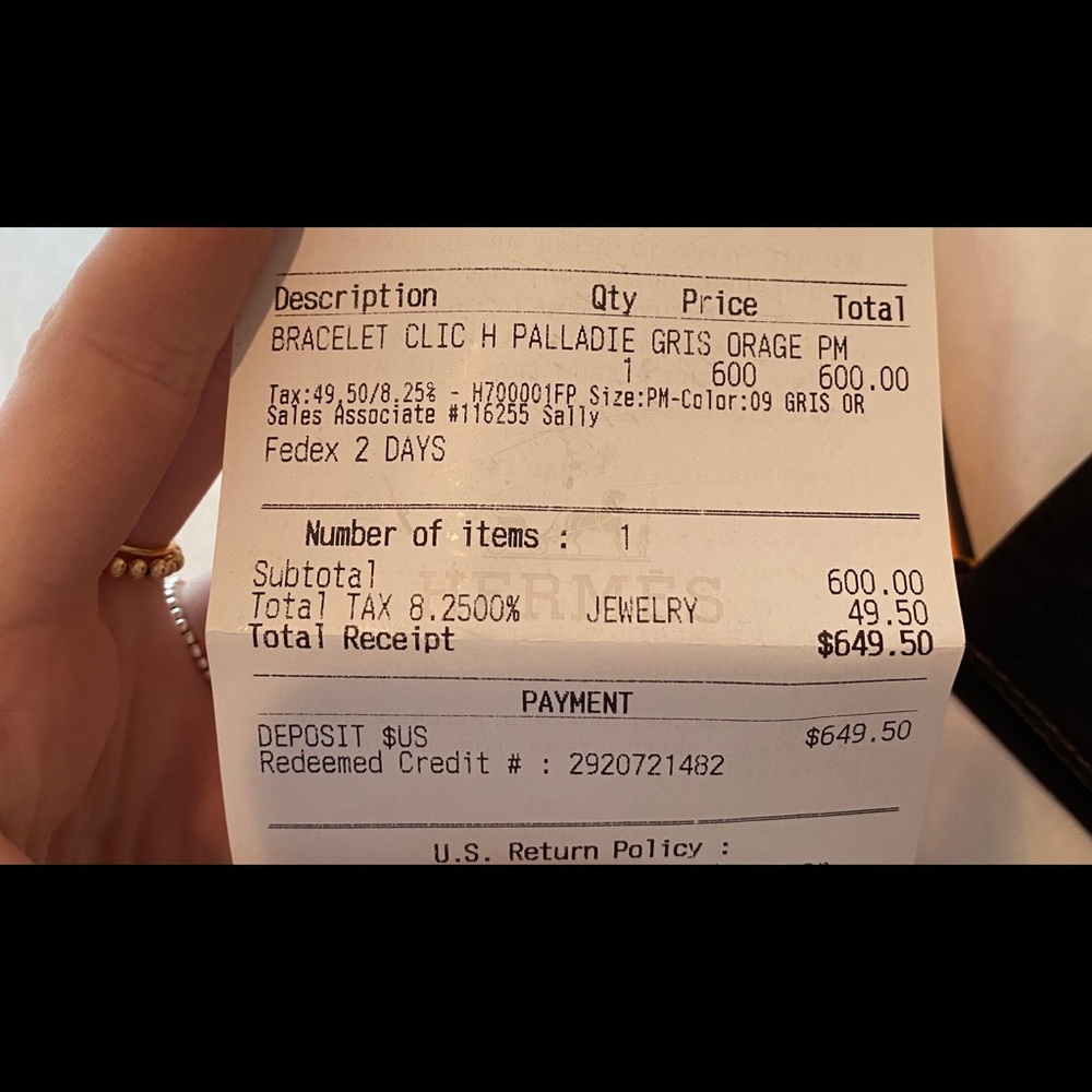 RARE Hermès Clic Clac H Bracelet Palladie Gris - Picture 4 of 5